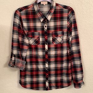 Urban Girl Plaid Corolful Shirt Women’s Size XL